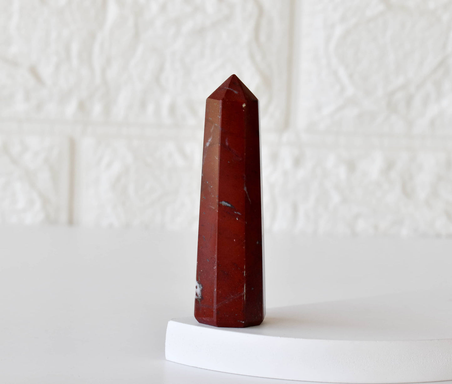 Red Jasper Crystal Tower | Healing Obelisk Point | Natural Gemstone Tower
