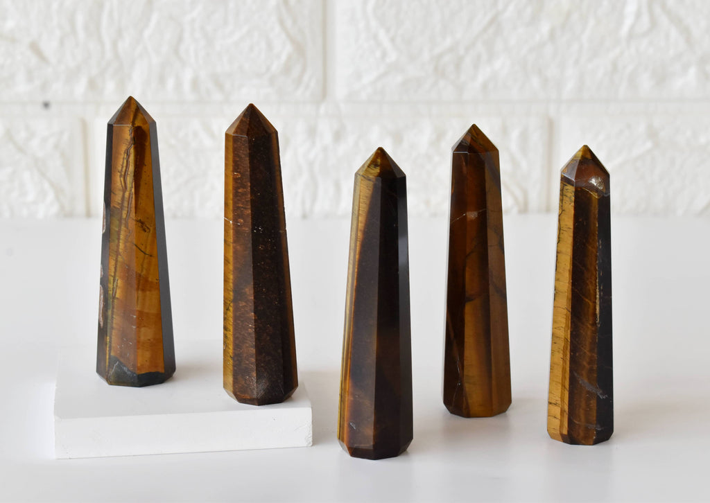 Tiger Eye Crystal Tower | Healing Obelisk Point | Natural Gemstone Tower