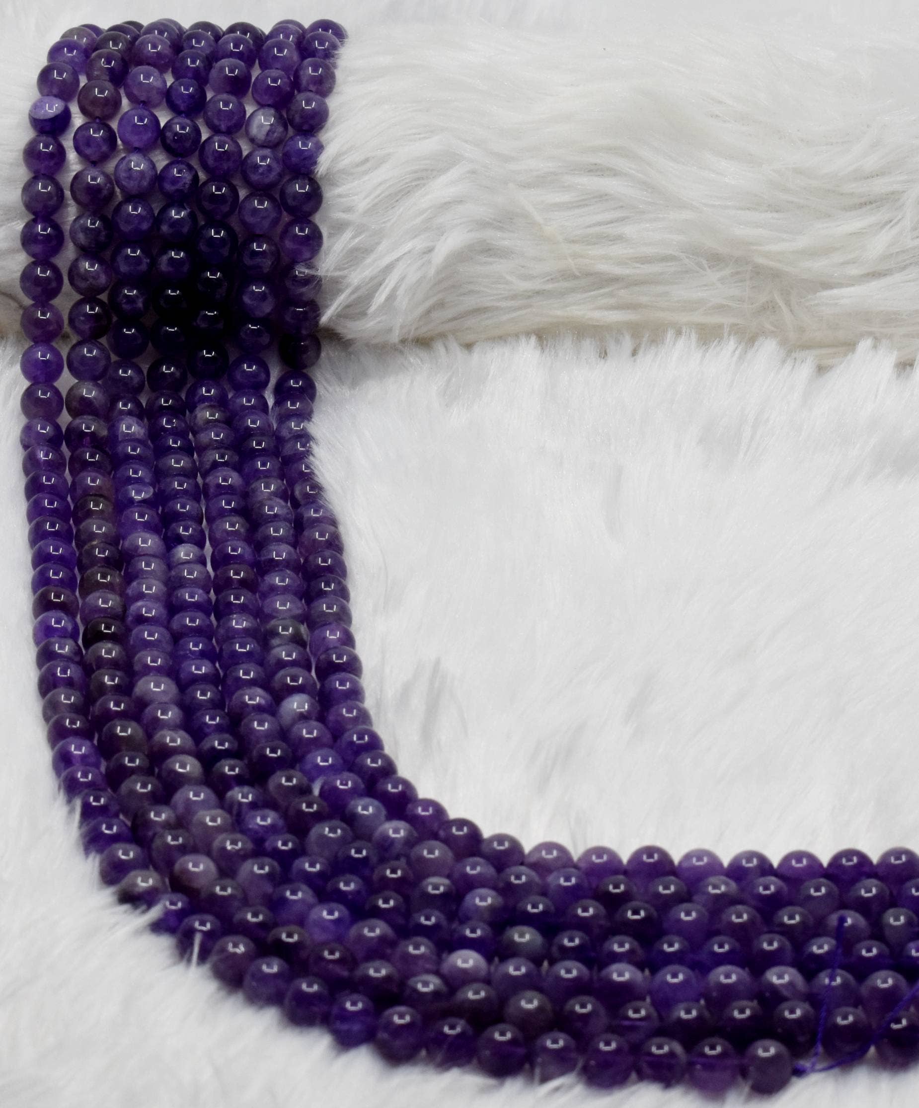 Amethyst Crystal Beads 8mm | Natural Gemstone Beads for Jewelry Making