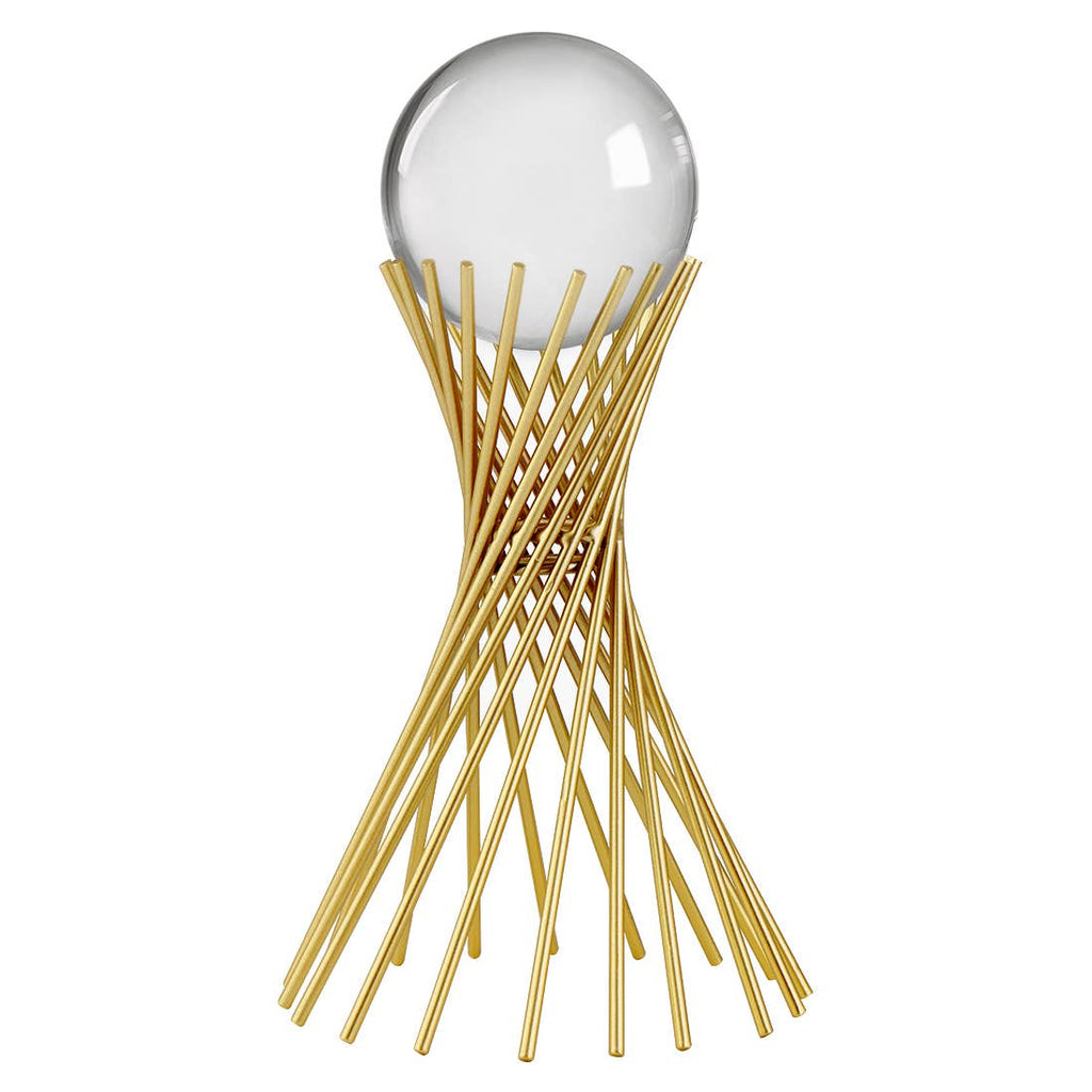 Crystal Ball Metal Stand – Tepee (Brass Finish, 8cm)