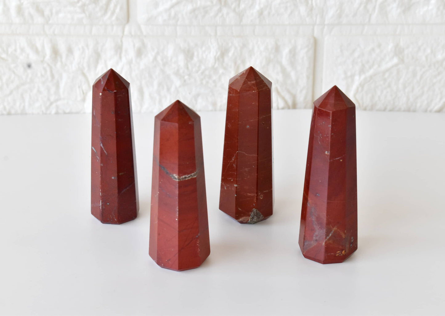 Red Jasper Crystal Tower | Healing Obelisk Point | Natural Gemstone Tower