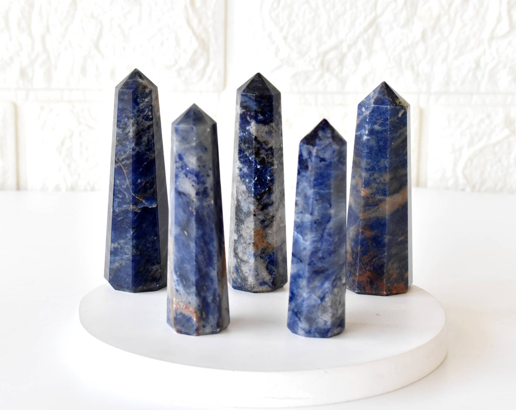 Sodalite Crystal Tower | Healing Obelisk Point | Natural Gemstone Tower