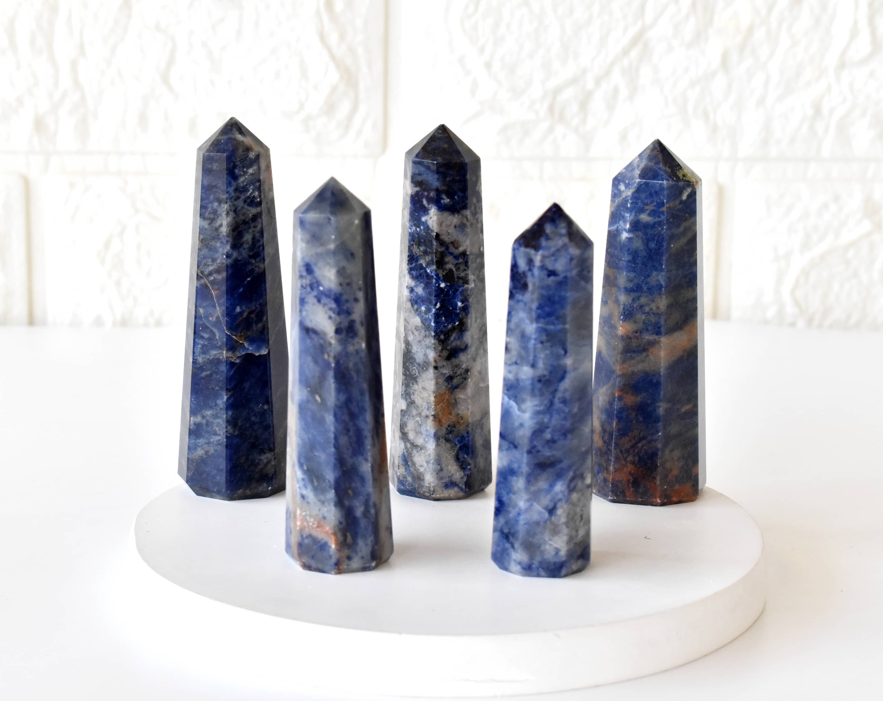 Sodalite Crystal Tower | Healing Obelisk Point | Natural Gemstone Tower