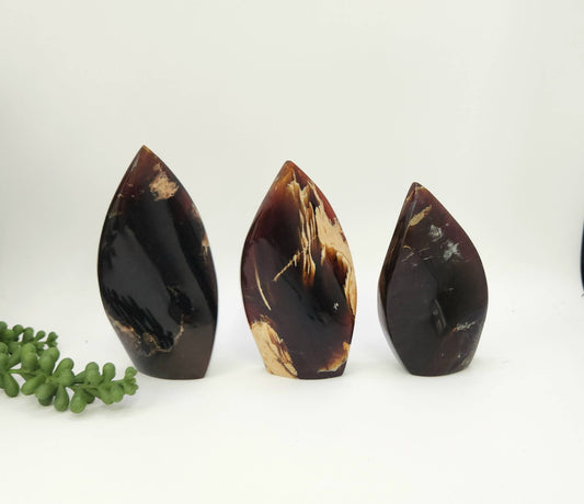 Amber Free Form Flame Shapes Indonesian(Approx. 3.5-4" Tall)