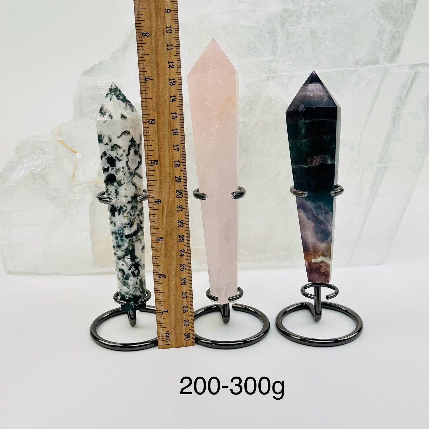 Crystal Wands on Metal Stand