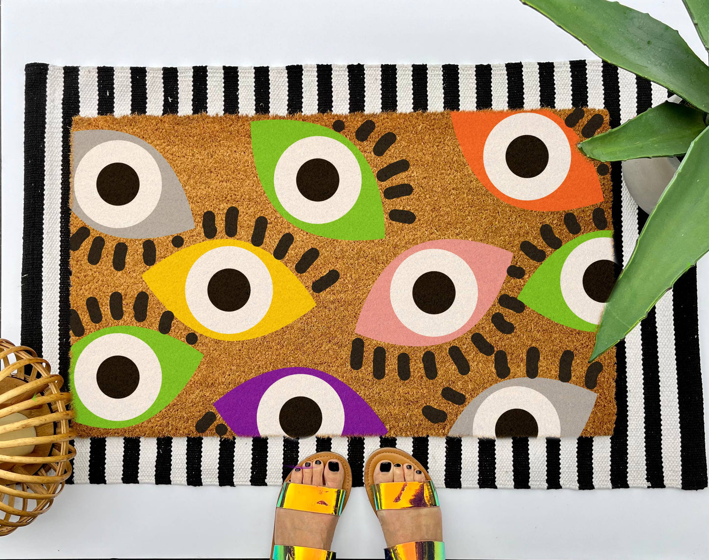 Evil Eyes Coir Doormat