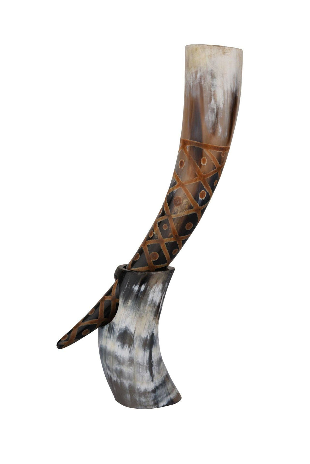 Real Viking Drinking Horn with Stand Cups Vessels, 14"