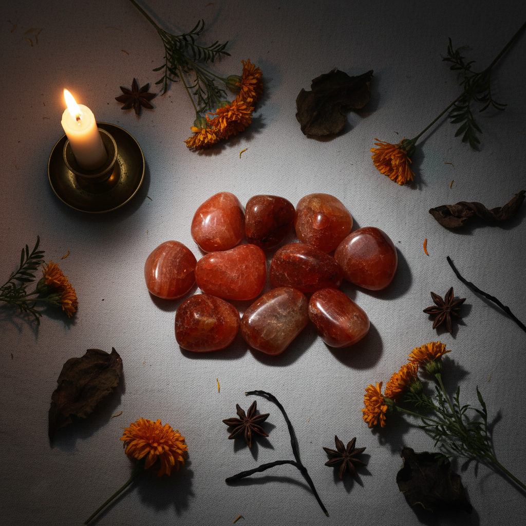 Fire Agate Flat Lay