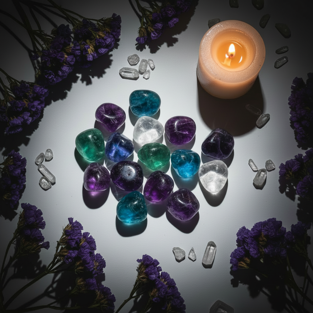 Fluorite Flat Lay Bright
