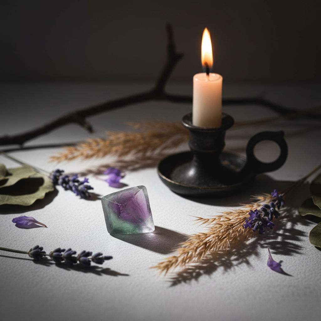 Fluorite Octahedron Lifestyle Shot