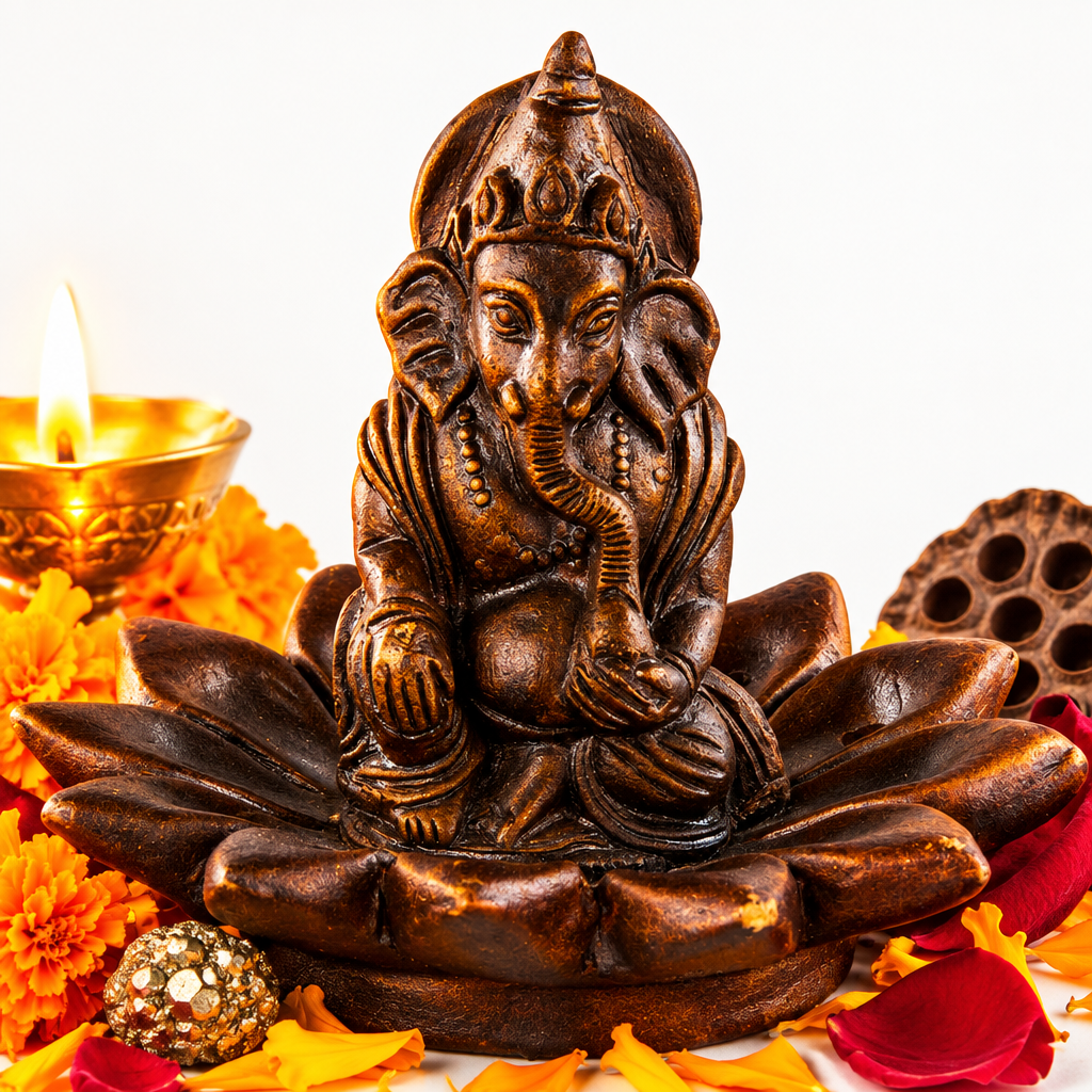 Ganesha Lotus Incense Holder Hero