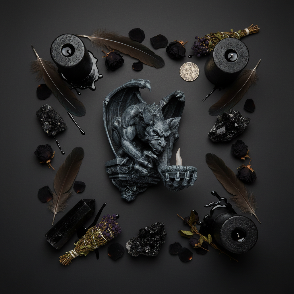 Gargoyle Wall Candleholder - Flat Lay