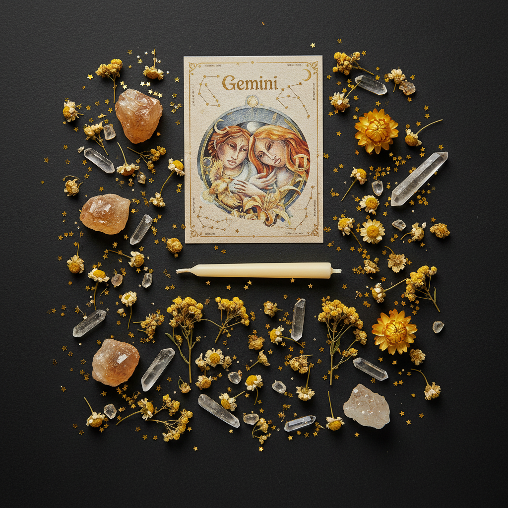 Gemini Sticker Flat Lay