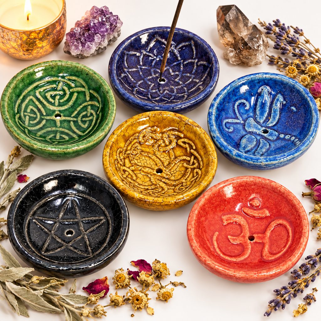 Glazed Ceramic Symbol Incense Holders Hero