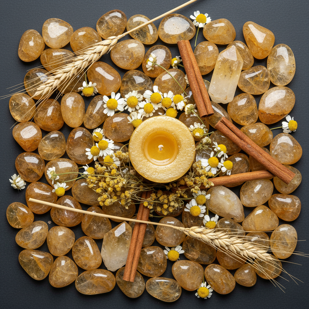 Golden Healer Quartz Flat Lay