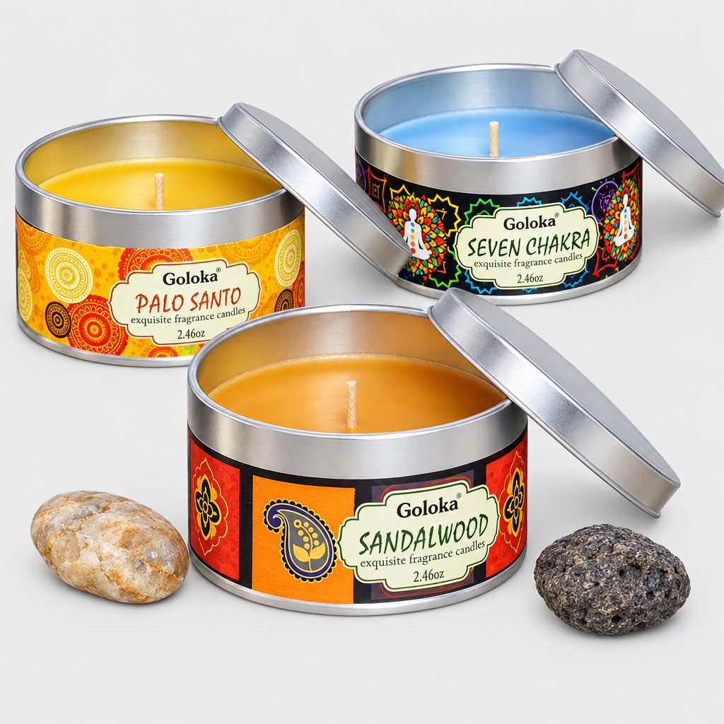 Goloka travel tin candles hero