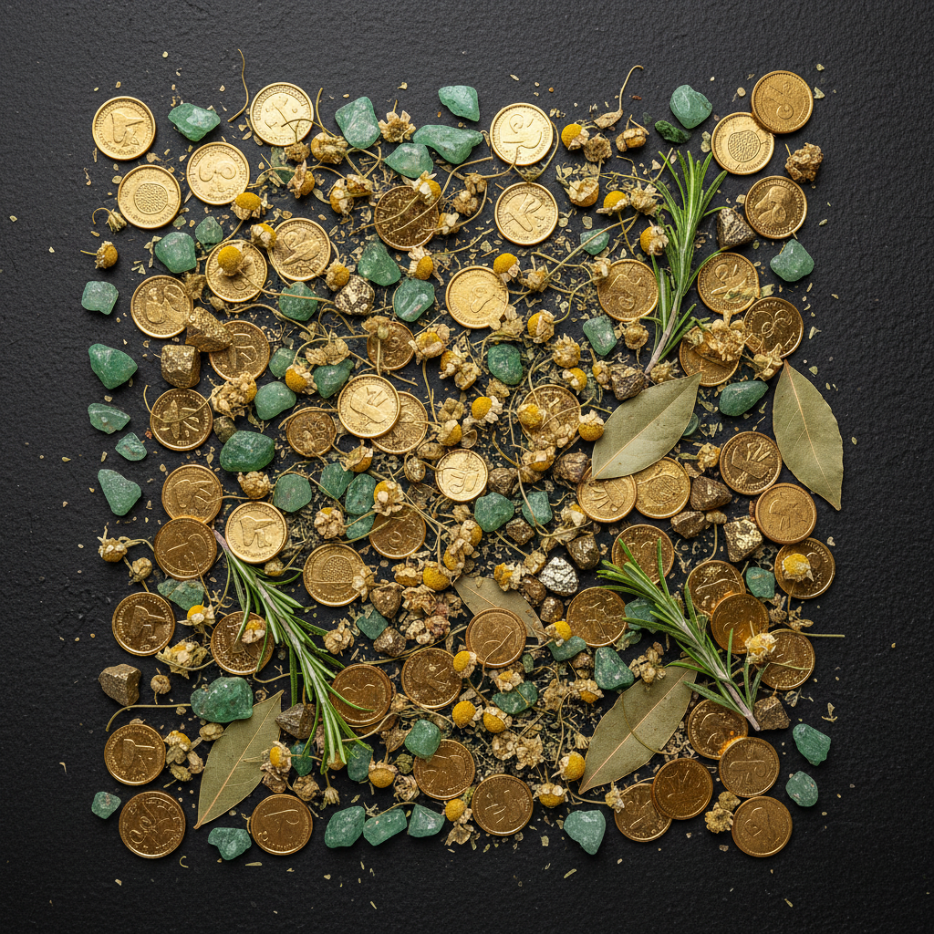 Green Aventurine Money Tree Flat Lay
