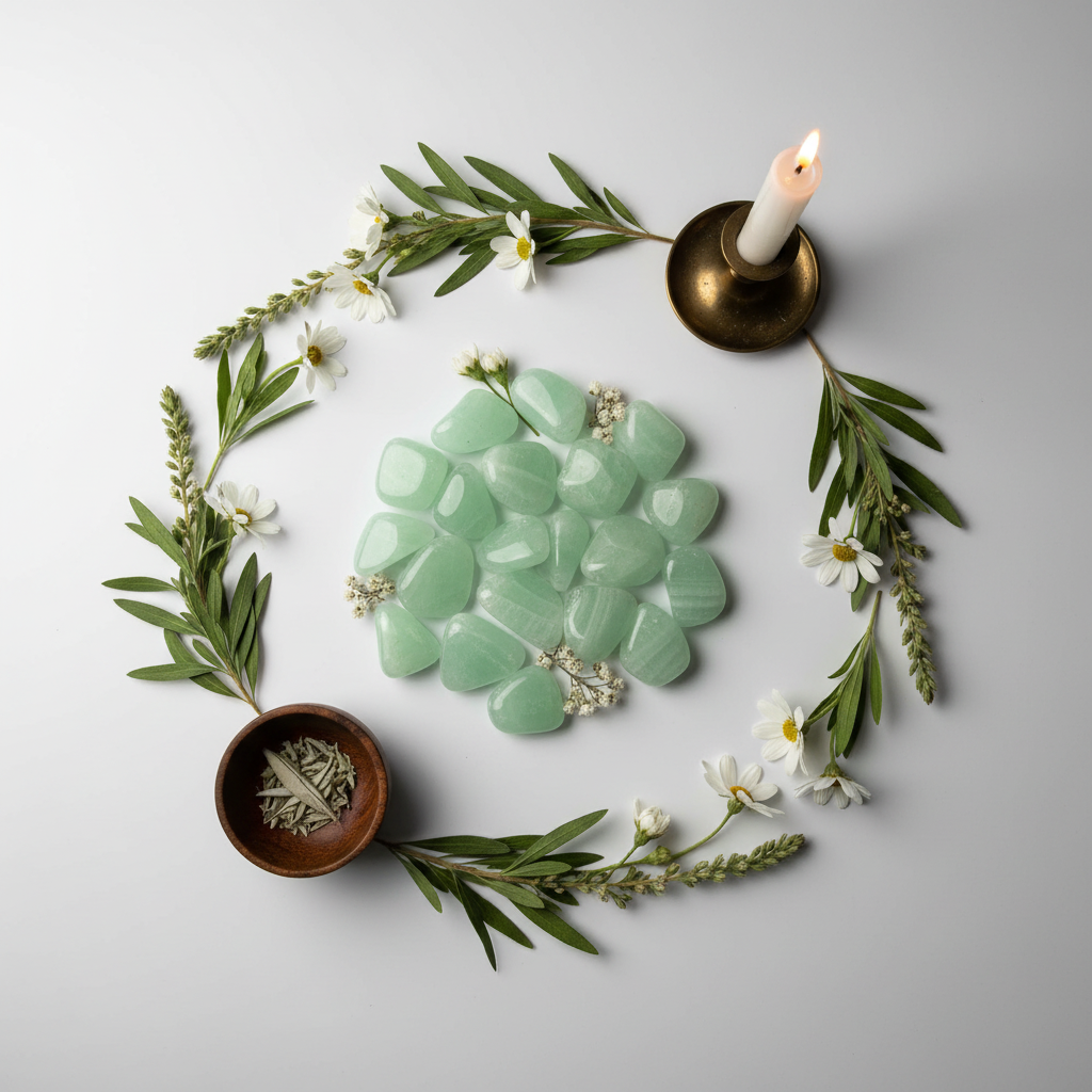 Green Calcite Flat Lay