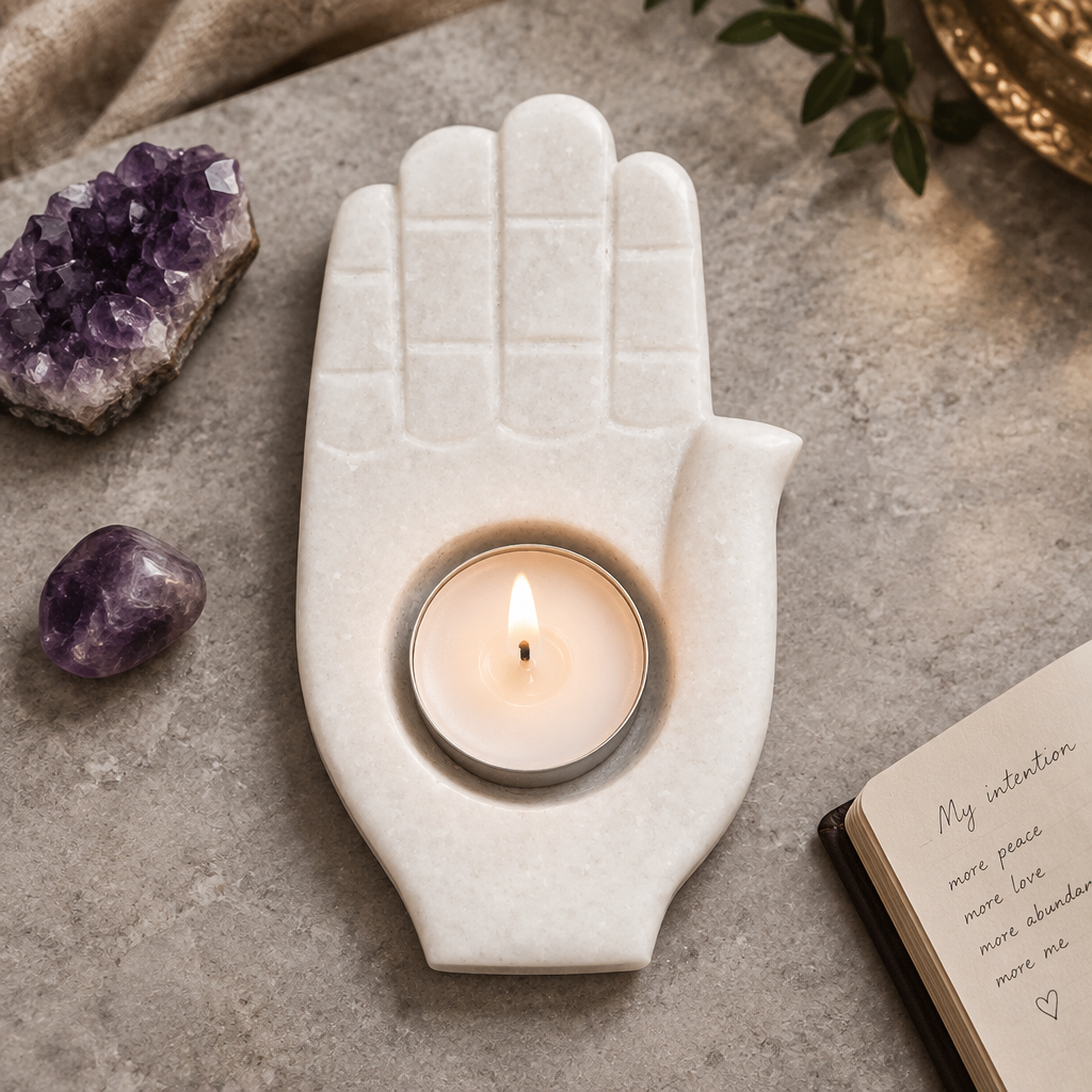 Hamsa tea light holder lifestyle