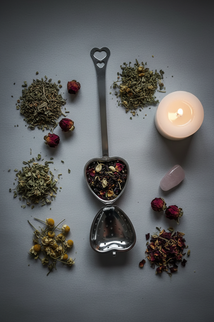 Heart Tea Infuser Flat Lay