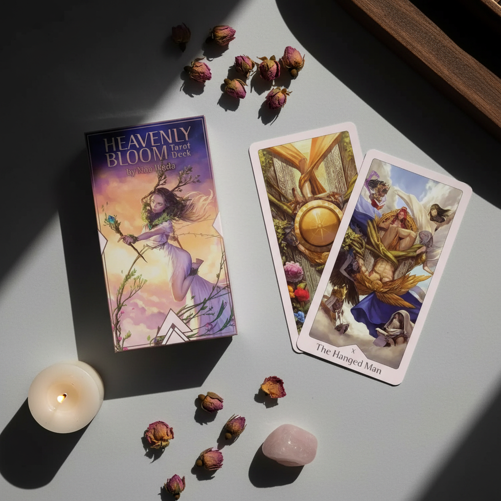 Heavenly Bloom Tarot Flat Lay