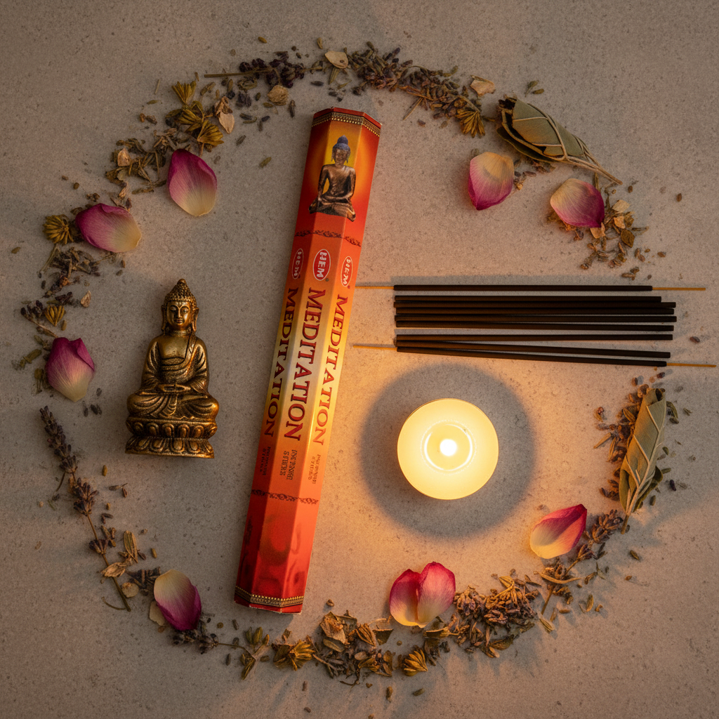 HEM Meditation Incense Flat Lay