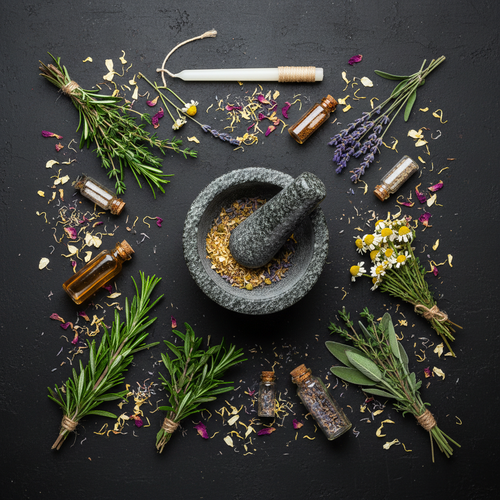 Herbal Remedies for Beginners - Flat Lay