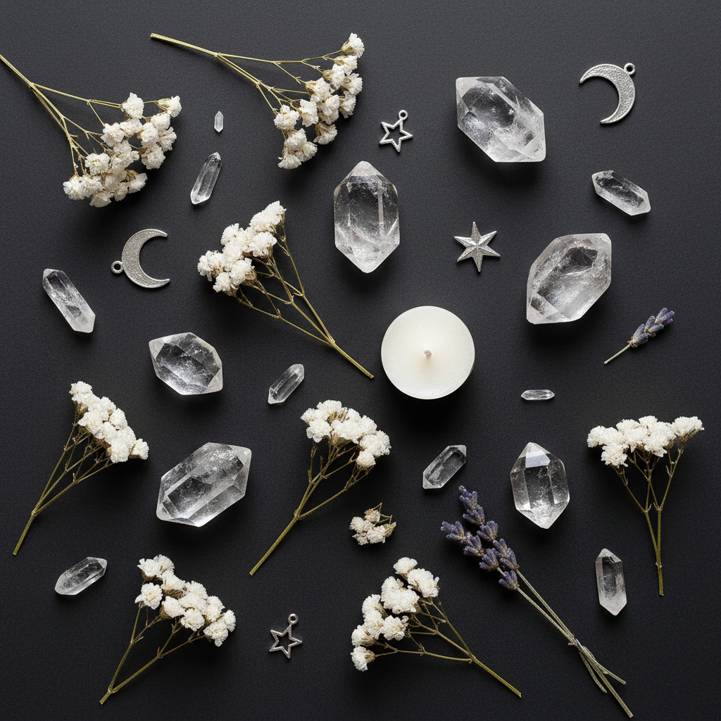 Herkimer Diamond Flat Lay