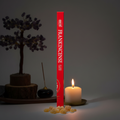 HEM Frankincense incense square pack box standing upright with frankincense resin and candlelight