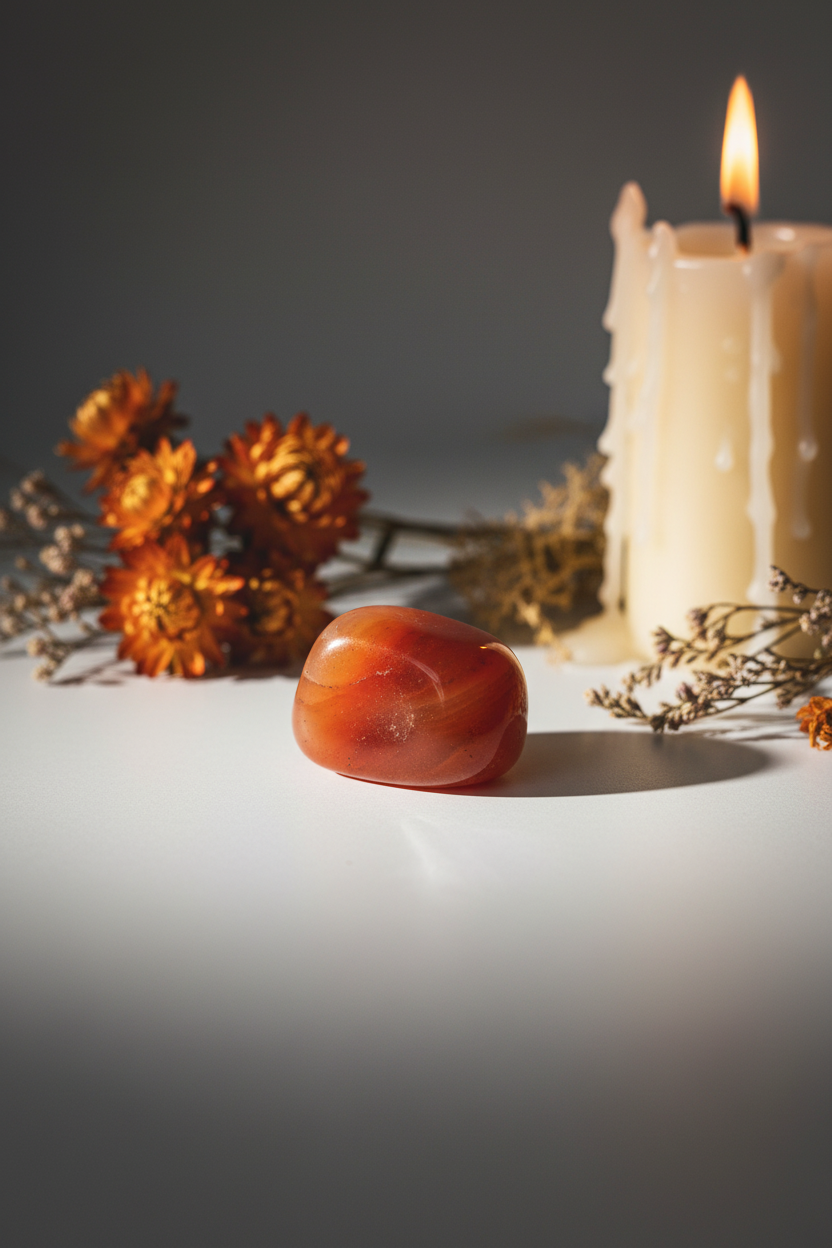 Carnelian single stone lifestyle shot