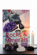 Rocks & Minerals Handbook hero shot - book upright with crystals