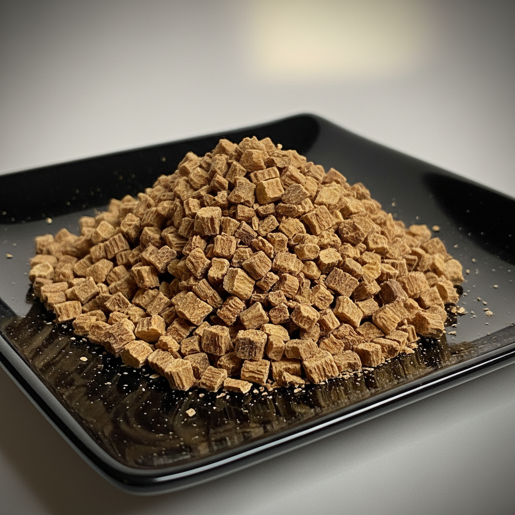 Burdock root cut and sifted on black ceramic plate hero shot