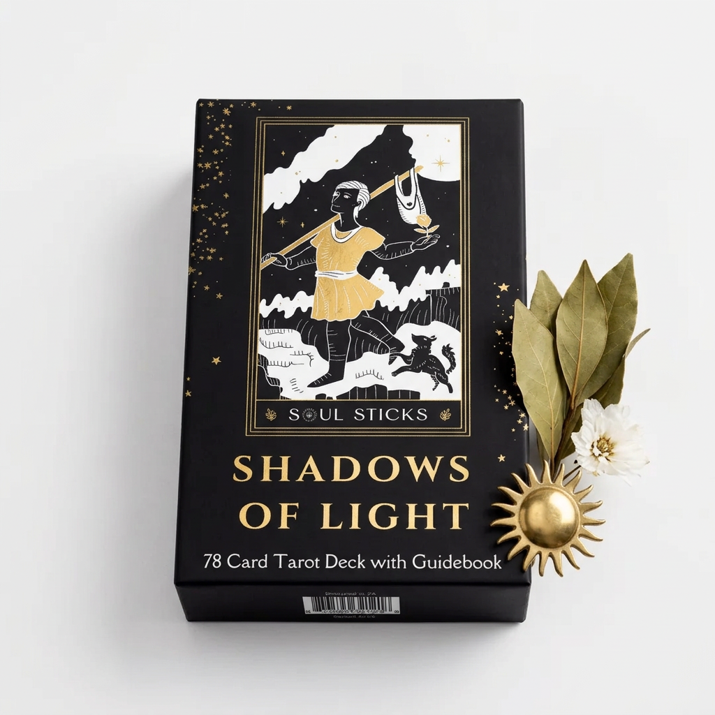 Shadows of Light tarot deck box-only hero on a light background