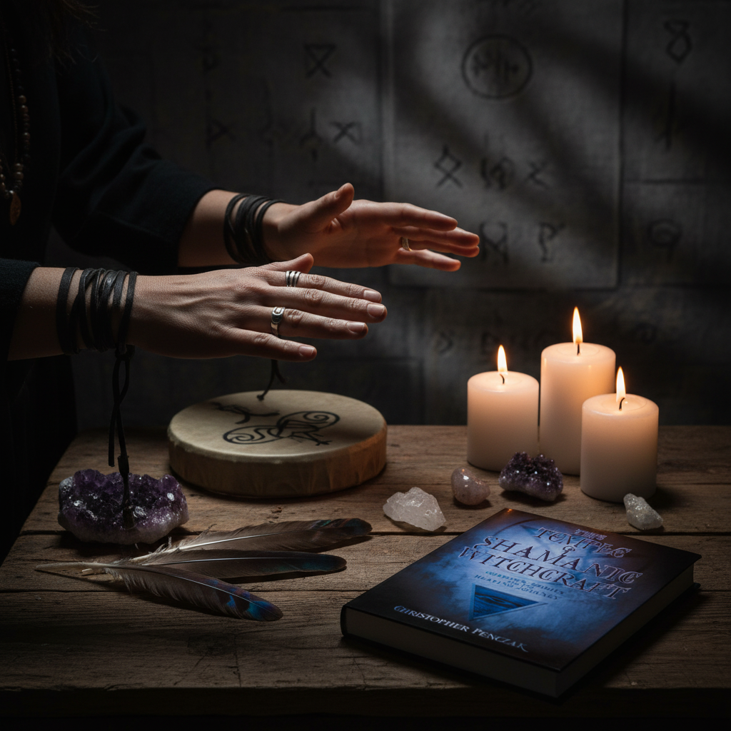 The Temple of Shamanic Witchcraft by Christopher Penczak - dark luxe shamanic ritual lifestyle scene