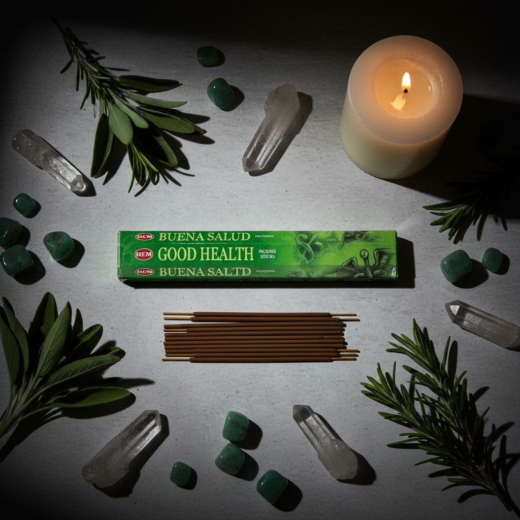 HEM Good Health incense flat lay