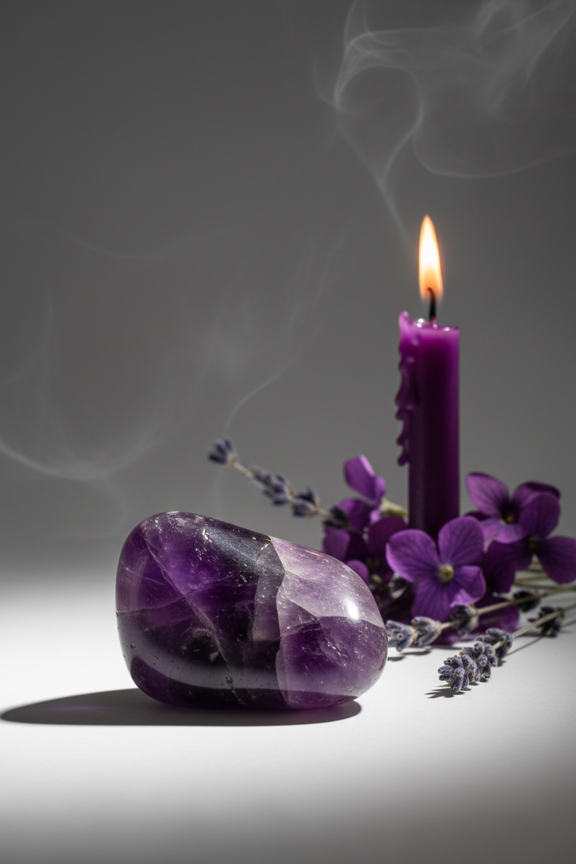 Amethyst single stone lifestyle shot