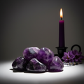 Amethyst tumbled stones cluster hero shot