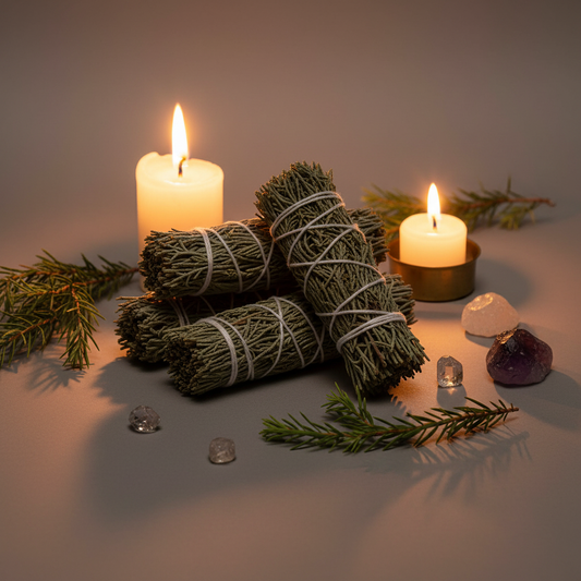 Juniper smudge stick hero shot - multiple bundles grouped together