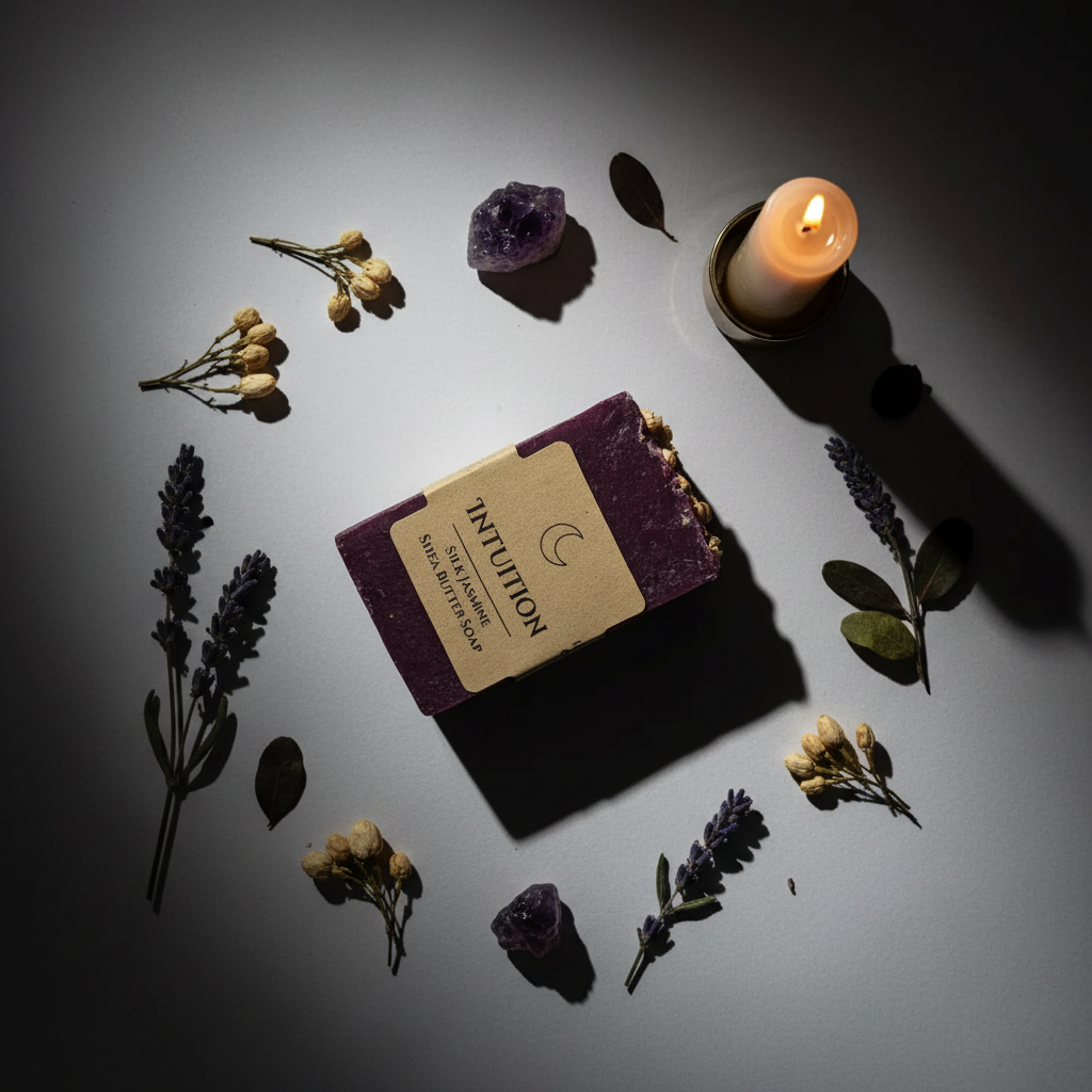 Intuition Silk Jasmine Soap Flat Lay