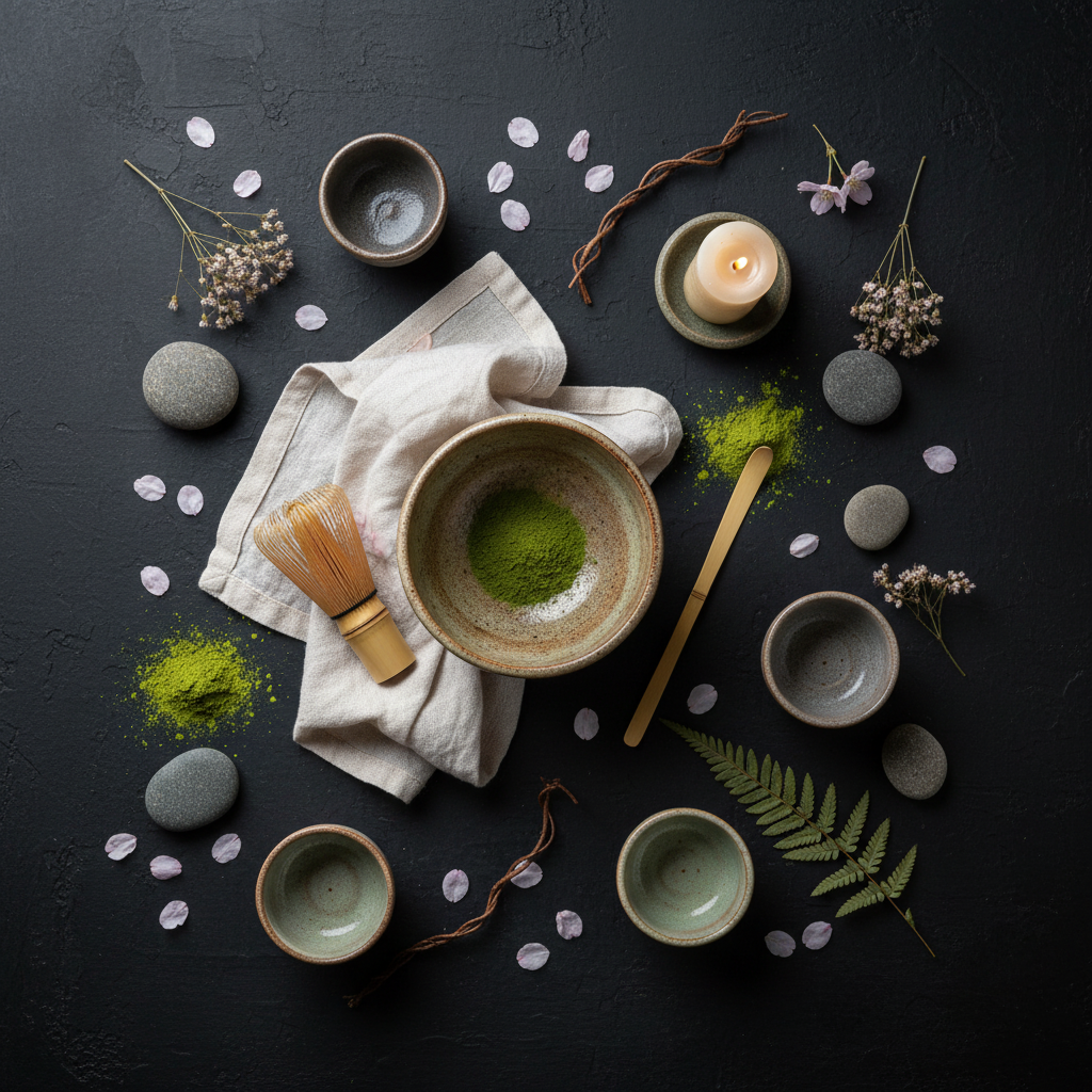 Japanese Tea Ceremony Flat Lay