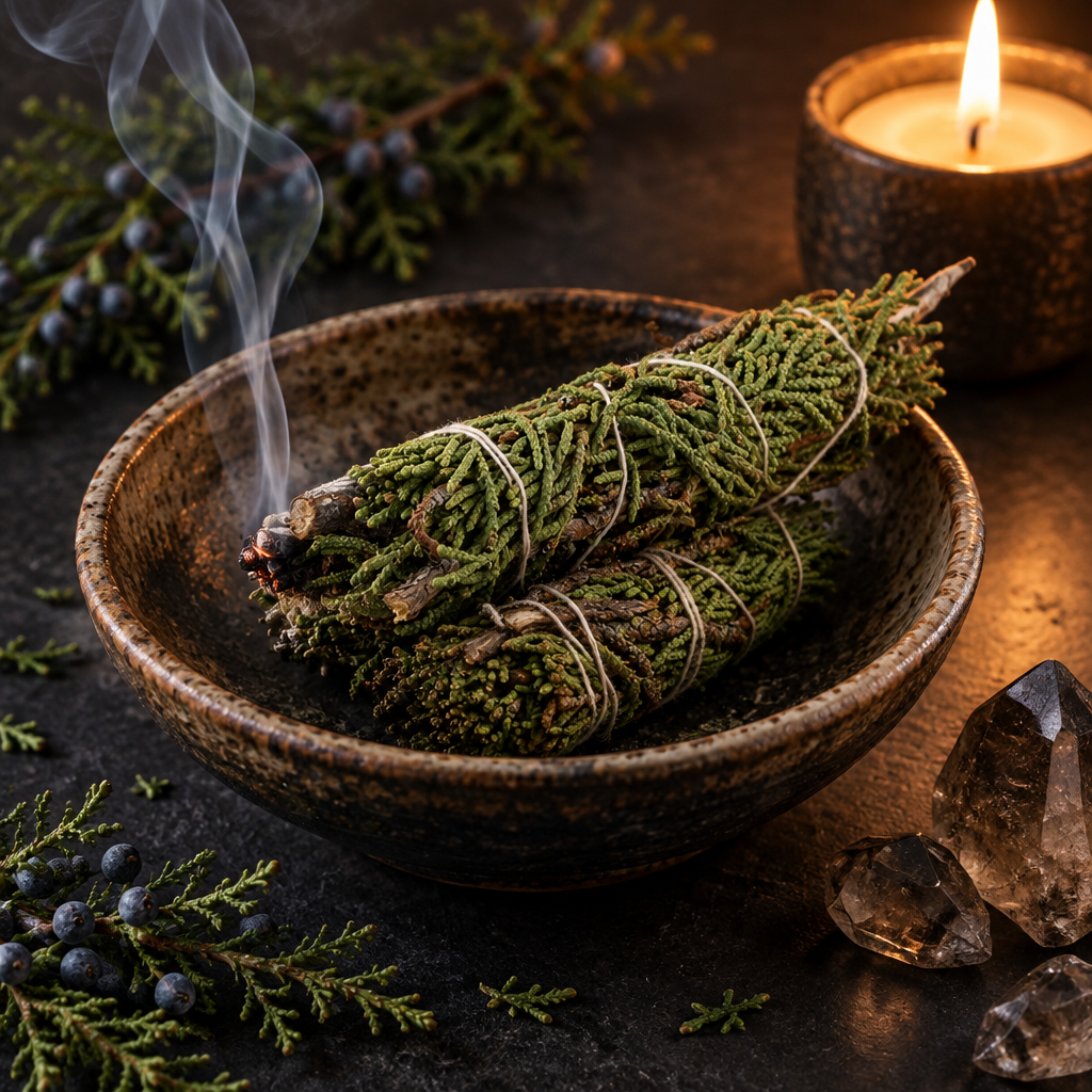 Juniper smudge stick lifestyle
