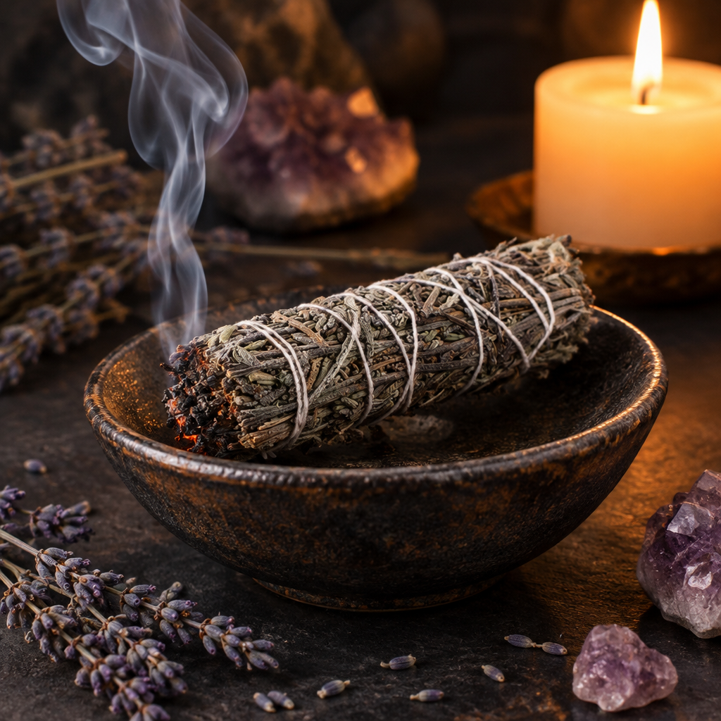 Lavender smudge stick lifestyle