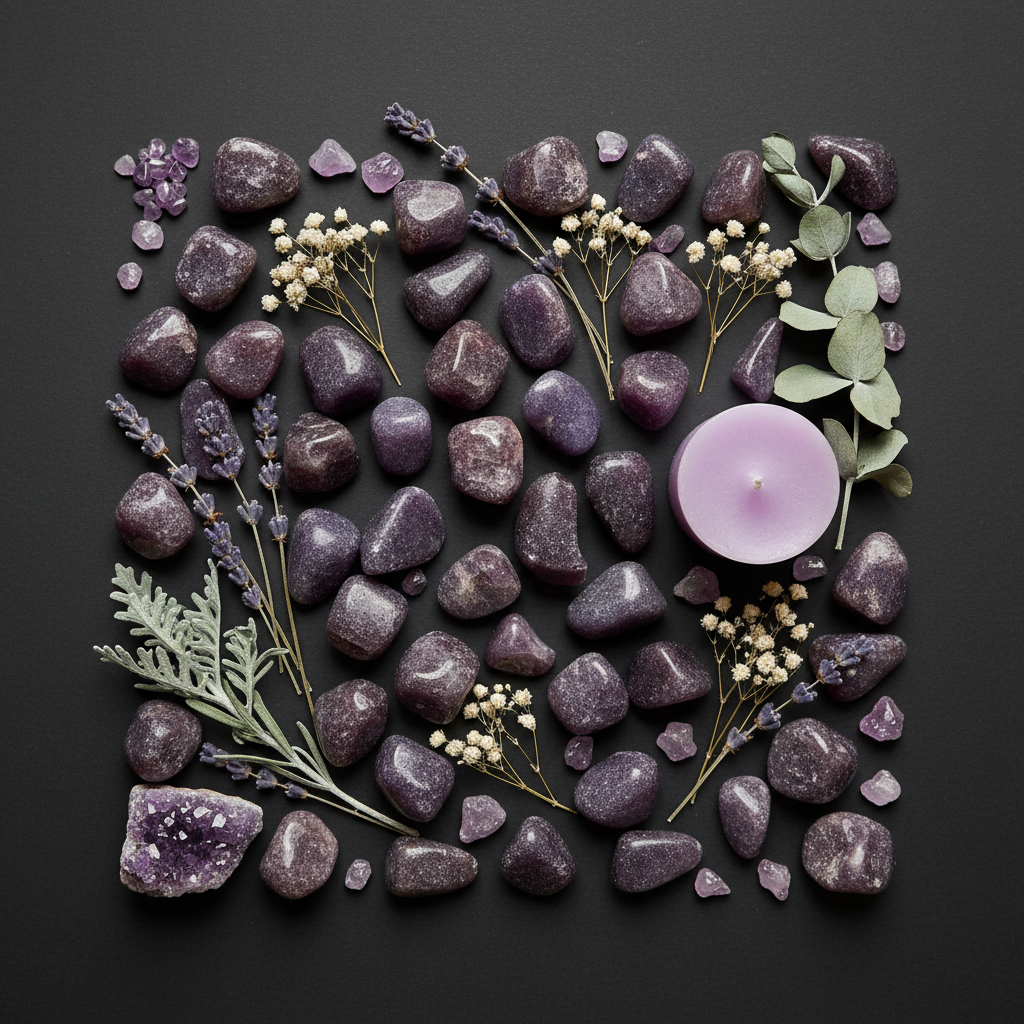 Lepidolite Flat Lay