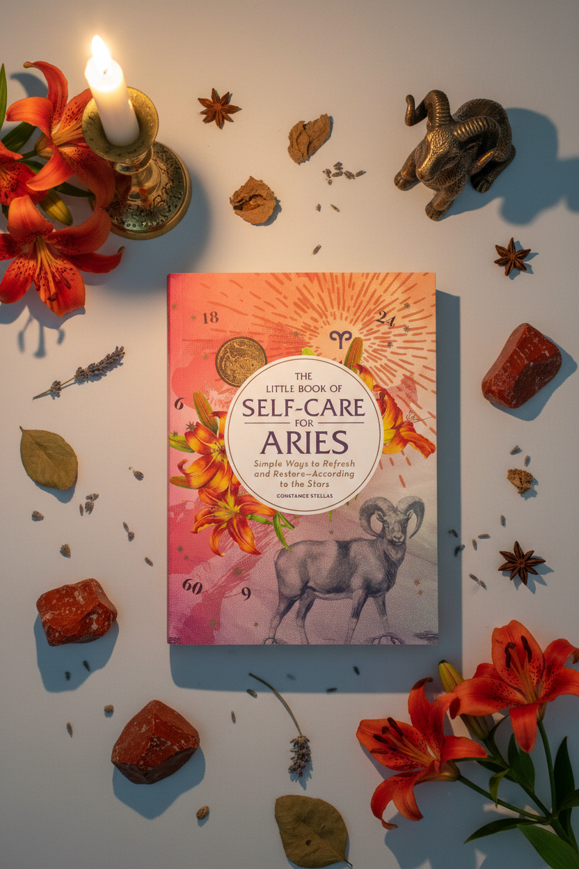 Little Book of Self-Care for Aries Flat Lay