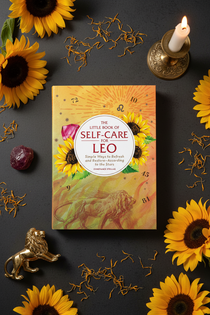 Little Book of Self-Care for Leo Flat Lay