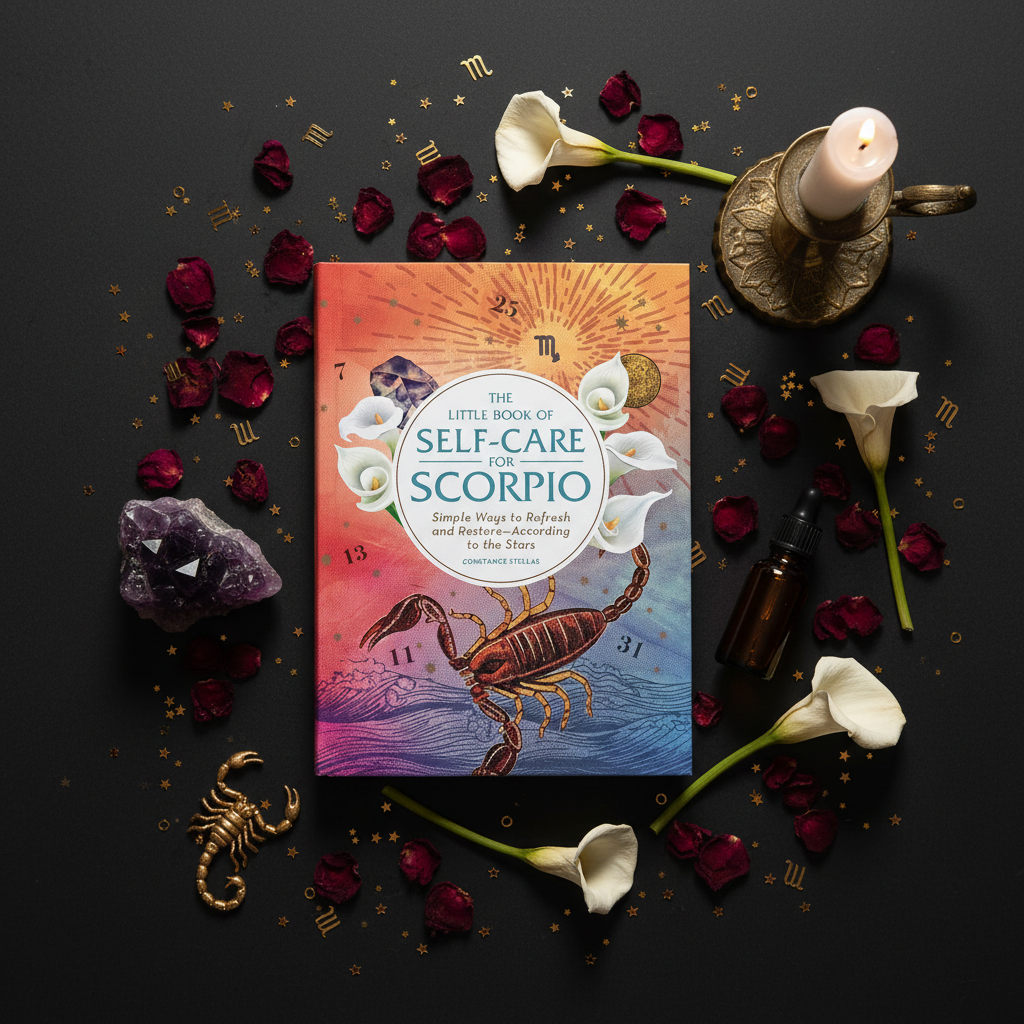 Little Book of Self-Care for Scorpio Flat Lay