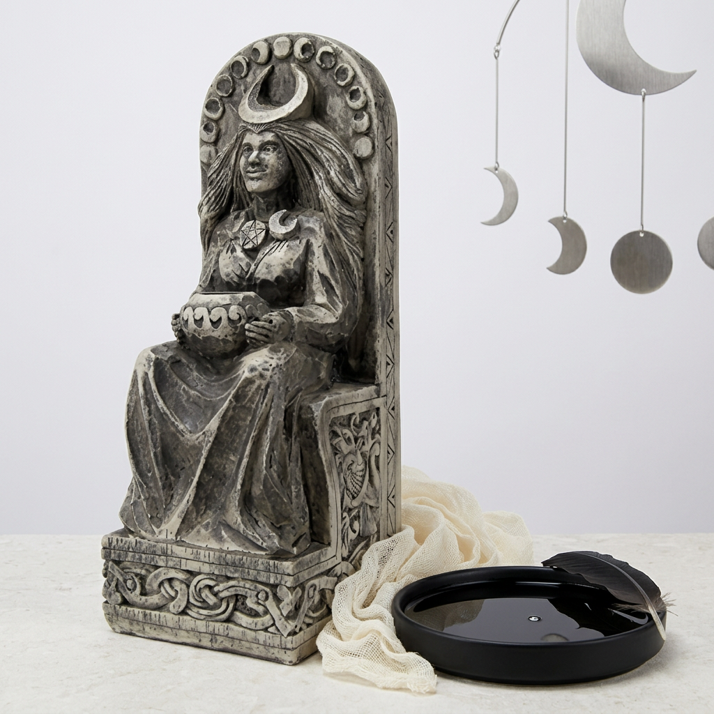 Lunar Goddess hero with scrying-inspired styling