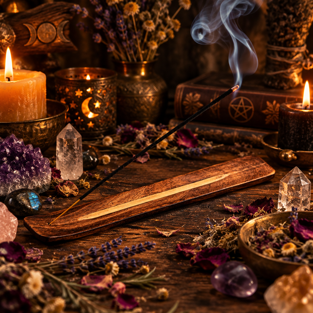 Mango Wood Incense Holder Lifestyle