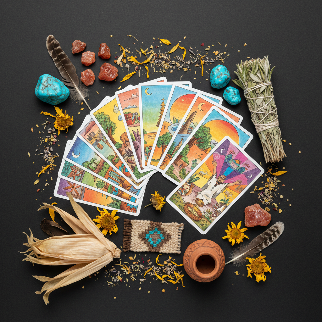 Medicine Woman Tarot Flat Lay