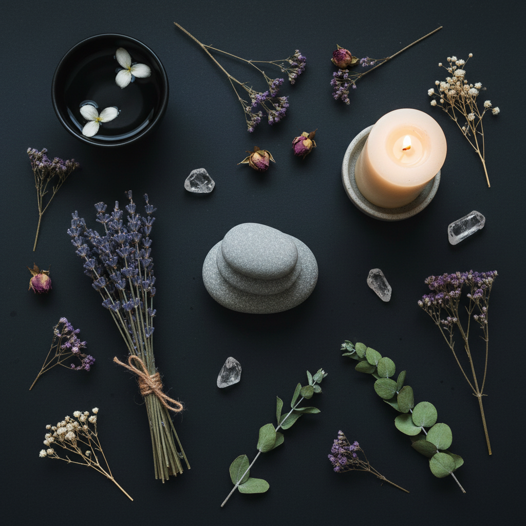 Meditation for Daily Stress Flat Lay